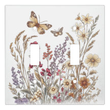Vintage Wildblume Wiese mit Schmetterlingen