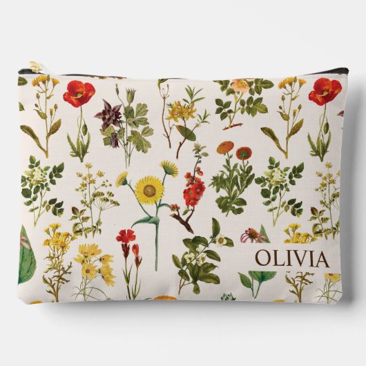 Vintage Wildblume Zubehörtasche (Vorderseite)