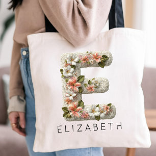 Vintage-Wildblumen-Alphabet-Lehrerdankbarkeit Tragetasche
