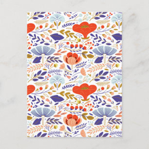 Vintage Wildblumen Ankündigungspostkarte