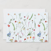 Vintage Wildblumen & Blauer Baby-Dusche Einladung (Rückseite)