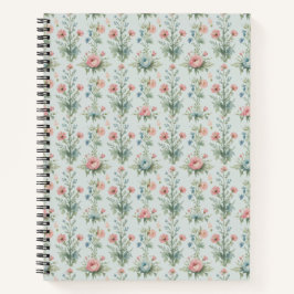 Vintage-Wildblumen-Blumen-Notizbuch | Wasserfarbe Notizblock