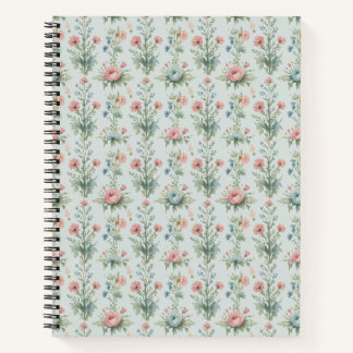 Vintage-Wildblumen-Blumen-Notizbuch | Wasserfarbe Notizblock