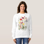Vintage Wildblumen Blumengrafik Sweatshirt (Vorne ganz)