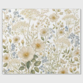 Vintage-Wildblumen-Botanik-Muster Geschenkpapier (Flach)