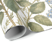 Vintage-Wildblumen-Botanik-Muster Geschenkpapier (Rolleneckpunkt)