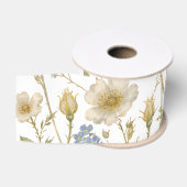 Vintage-Wildblumen-Botanik-Muster Ripsband (Spule)
