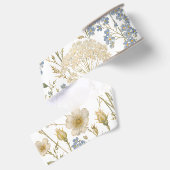 Vintage-Wildblumen-Botanik-Muster Ripsband (Rückseite)