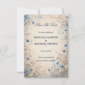 Vintage-Wildblumen-Botanik Save The Date (Vorderseite)