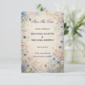 Vintage-Wildblumen-Botanik Save The Date (Stehend Vorderseite)