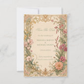 Vintage-Wildblumen-Botanik Save The Date (Vorderseite)