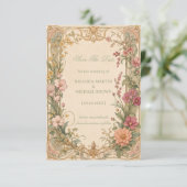 Vintage-Wildblumen-Botanik Save The Date (Stehend Vorderseite)