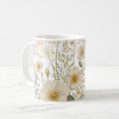 Vintage-Wildblumen-Botanikmuster Kaffeetasse (Vorderseite Links)