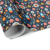 Vintage Wildblumen Botanisches Muster Geschenkpapier (Rolleneckpunkt)