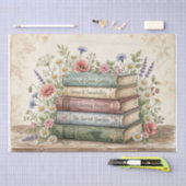 Vintage Wildblumen & Bücher Seidenpapier (Handwerk)