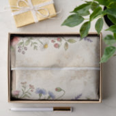 Vintage Wildblumen & Bücher Seidenpapier (Geschenk)