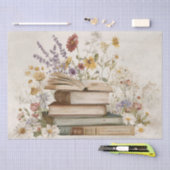 Vintage Wildblumen & Bücher Seidenpapier (Handwerk)
