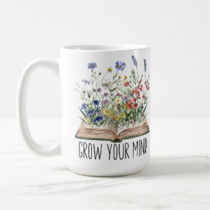 Vintage-Wildblumen-Buchliebhaber-Wachse-Deinen-Gei Kaffeetasse