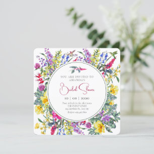 Vintage Wildblumen bunt Blumenstrauß Einladung