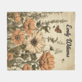 Vintage Wildblumen Decke, Individuelle Name Decke (Vorderseite (Horizontal))