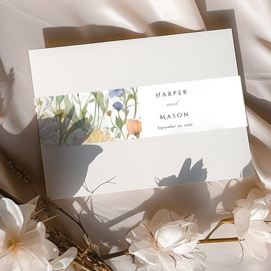 Vintage Wildblumen Einladungsbanderole