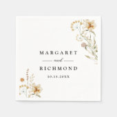 Vintage Wildblumen Elegante Blumenhochzeit Serviette (Vorderseite)