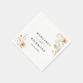 Vintage Wildblumen Elegante Blumenhochzeit Serviette (Ecke)