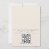 Vintage-Wildblumen-Farn-Beige-QR-Code-Hochzeit Einladung (Rückseite)