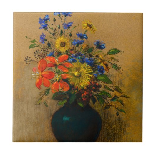 Vintage Wildblumen Fliese (Vorderseite)