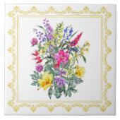 Vintage Wildblumen Fliese (Vorderseite)