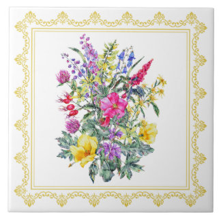 Vintage Wildblumen Fliese