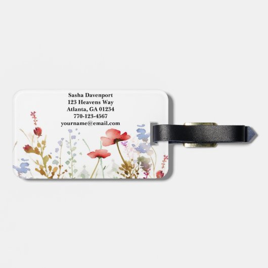 Vintage Wildblumen Gepäckanhänger (Rückseite horizontal)