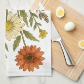 Vintage-Wildblumen Geschirrtuch (Viertel Falte)