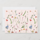 Vintage Wildblumen, Gold und Blush Baby Dusche Einladung (Rückseite)