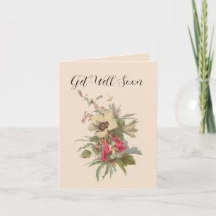 Vintage-Wildblumen Gute Besserung Karte