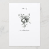 Vintage Wildblumen Hochzeiten von Vögeln und Schme Menükarte (Rückseite)