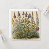 Vintage Wildblumen Karte (Vorderseite/Rückseite Beispiel)