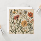 Vintage Wildblumen Karte (Vorderseite/Rückseite Beispiel)