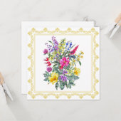 Vintage Wildblumen Karte (Vorderseite/Rückseite Beispiel)