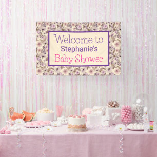 Vintage Wildblumen Kinderdusche Banner