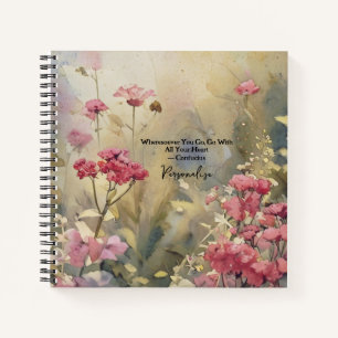 Vintage Wildblumen Konfuzius Zitat Journal Notizblock