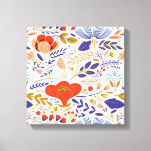 Vintage Wildblumen Leinwanddruck