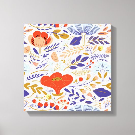 Vintage Wildblumen Leinwanddruck (Vorderseite)