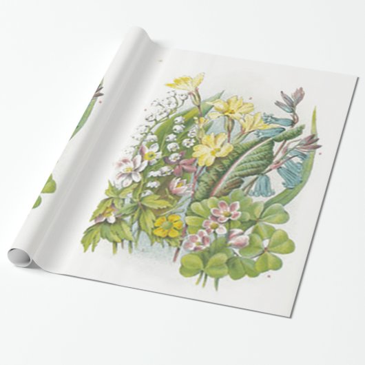 Vintage Wildblumen-Lilie des Tales mit Blumen Geschenkpapier (Ungerollt)