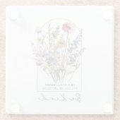 Vintage-Wildblumen mit Zitat - Sei freundlich Glasuntersetzer (Rückseite)