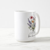 Vintage-Wildblumen mit Zitat - Sei freundlich Kaffeetasse (VorderseiteRechts)