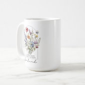 Vintage-Wildblumen mit Zitat - Sei freundlich Kaffeetasse (Vorderseite Links)