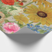 Vintage Wildblumen Natur Botanisches Collage Geschenkpapier (Ecke)
