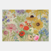 Vintage Wildblumen Natur Botanisches Collage Geschenkpapier Set (Vorderseite)