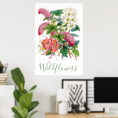 Vintage Wildblumen Rustikaler Cotattcore Poster (Heimbüro)